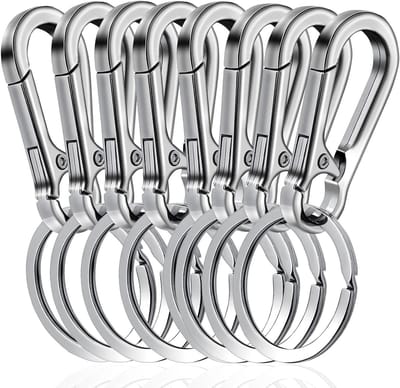 Dailygoods - Amaxiu 8 Stuks Zware Zinklegering Sleutelhanger - Metalen Karabijnhaak Autosleutelhouder Met Lente Snelsluiting Clips Voor Mannen