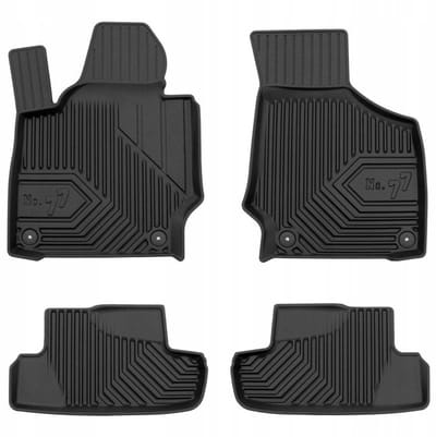 Frogum No.77 Automat / Vloermat - 3D Pasvorm - Geschikt voor Audi TT II 2006-2014 - TPE Rubber - 4-delig - Hoge Rand 4cm - Zwart
