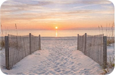 WC mat 60x40 cm - Antislip - Zonsondergang - Strand - Zand - Toiletmat - Vloermat - Douchemat - Toilet tapijt - Toiletmatten