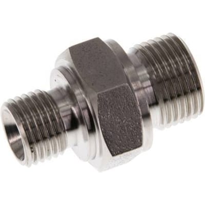 G 3/8'' x G 1/4'' RVS Borstnippel 400 Bar - Hydrauliek