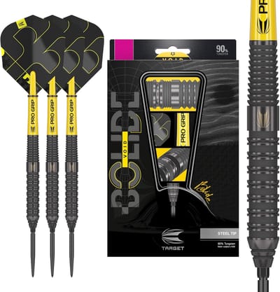 Target Darts Bolide Void Steel Tip Dartpijlen 22 Gram Barrel 02 - 90% Tungsten met Swiss Point Technologie, Pro Grip Shafts en Pro Ultra Flights - Zwarte Titanium Nitride Coating