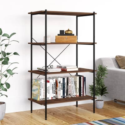 vidaXL - Opbergrek - 4-laags - 80x40x130 - cm - zwart - en - naturel
