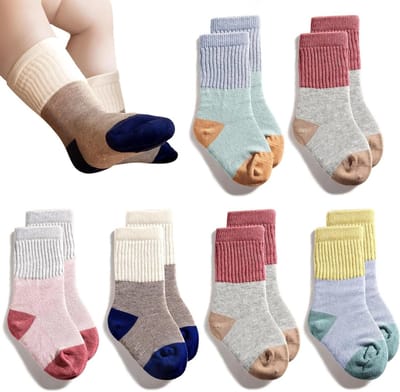 Babysokken Katoen - Kindersokken Set - Dagelijks Gebruik - Zacht Materiaal - 3-12 Maanden - Multicolor