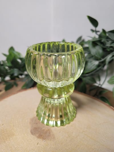 DUO Kaarsen- & Theelichthouder NORA Glas Lichtgroen