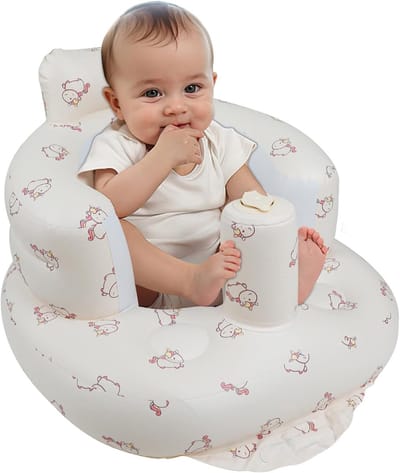 Opblaasbaar babyzitje met ingebouwde pomp voor baby's van 3 maanden - Comfortabele en veilige babystoel