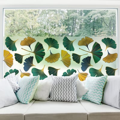 Privacy raamfolie - Herfst ginkgo bladeren - Stickers voor ramen en douchedeuren - 40x100cm