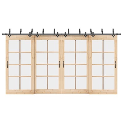 vidaXL - Doos - met - onderdelen - voor - schuifdeur - 427 - cm - staal - zwart