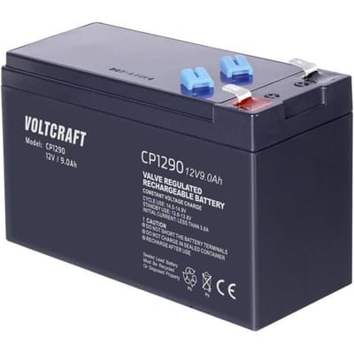 VOLTCRAFT CE12V/9Ah Loodaccu 12 V 9 Ah Loodvlies (AGM) (b x h x d) 151 x 100 x 65 mm Kabelschoen 6.35 mm Onderhoudsvrij