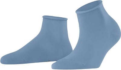 FALKE Cotton Touch eenkleurig katoen sokken dames blauw - maat 35-38