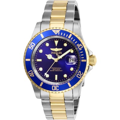 Invicta Pro Diver 26972 Heren Horloge - Waterdicht - Analoog - Quartz Uurwerk - Roestvrij Staal met blauwe Wijzerplaat - 40mm