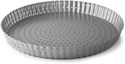 Famanu - Bakvormen, cakevorm, curlvorm, geperforeerd, koolstofstaal, PFOA-vrij, anti-aanbaklaag, ovenbestendig, geschikt voor vriezen, 14 cm
