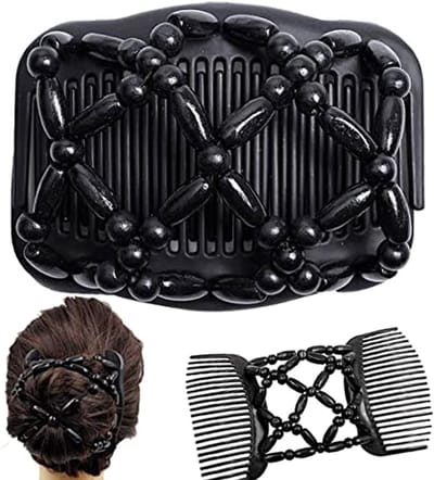 Dubbele Haarborstel en Klem voor Vrouwen, Magische Elastische Haarborstel voor Elegante Hairstyling en Accessoires voor Meisjes