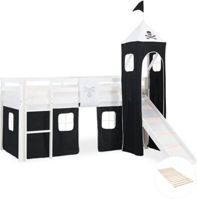 Homestyle4u Hoogslaper - 90x200 cm - Wit - met lattenbodem