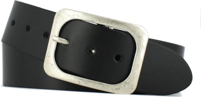 Leren Heren/Dames Riem | 5cm breed | Riemmaat: 115cm (totale lengte: 130cm) | 100% echt leer | Kleur: zwart | Nikkelvrije gesp | Cadeau Heren