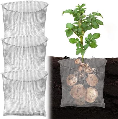 Set van 3 Roestvrijstalen Wortelbeveiliging voor Planten 40 x 45 cm - Volemand, Dierenbescherming, Plantbescherming, Tuinaccessoires, Metalen Netzakken