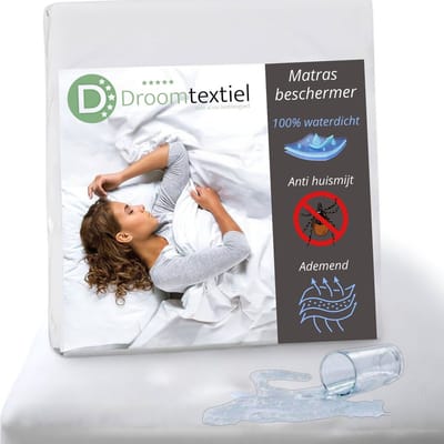 Droomtextiel Matrasbeschermer Waterdicht - 80x200 cm - Antibacteriëel - Rondom Elastiek - Incontinentie Molton