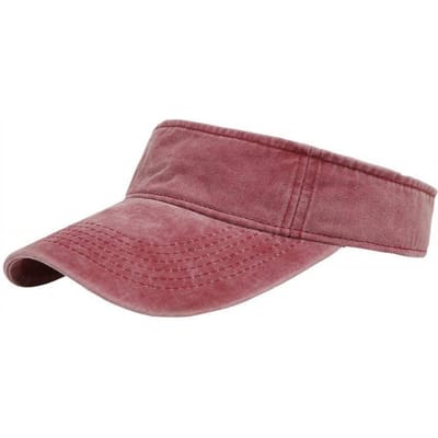 1 Stuk Universele Brede Rand Vizier Zonnehoeden Mannen Vrouwen Vintage Gewassen Ontwerp Holle Top Baseballpet Voor Zomervakantie Buitenfeest Adjustable brown