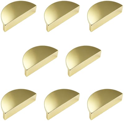 Dailygoods- Deurknoppen Goud - Halve Maanvorm - 8 Stuks - Aluminiumlegering - Duurzaam - Waterdicht - Slijtvast - Ladeknoppen