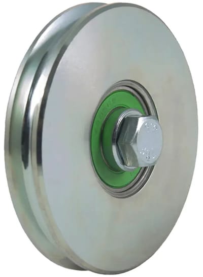 Ronde groefwiel van 100 mm met een groef van 8 mm voor kabels