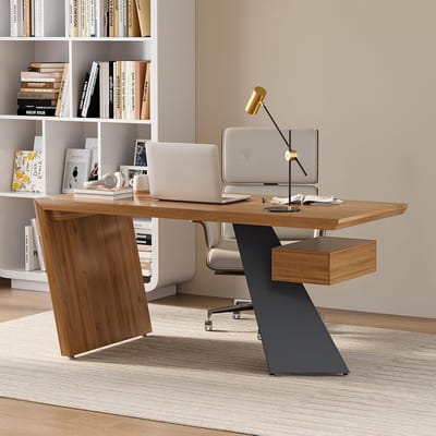 Industrieel Bureau 160x70 cm met Lade – Rustiek Houten Schreibtisch met Metalen Frame – Computerbureau / Werkbureau voor Thuis & Kantoor – Distressed Hout – Laura