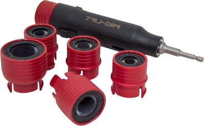 Wielnagelreiniger Set - Stud Cleaner Kit - Roest Verwijderen - Vezelversterkt Nylon - 7-delig - Zwart/Rood