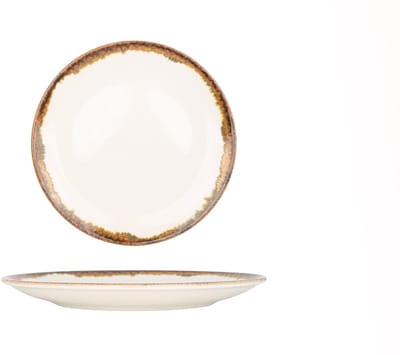 Kütahya Porselen Dessertbord - Fluer Amber - Porselein - 23 cm - set van 6