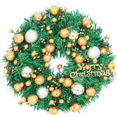 Kerstkransen voor Voordeur 19,7-inch Kunstkerstkrans Kerstbal Ornamenten 40cm