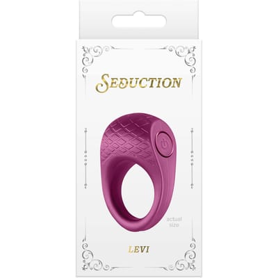 NS Novelties Seduction Levi Metallic Burgundy Penisring - Rood