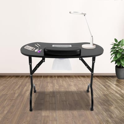 SVN®Manicure Tafel met Afzuiging - Nageltafel - Bureau -Met Lades Op Wielen Met Remmen - Zwart - 90cm x 40cm x 73cm
