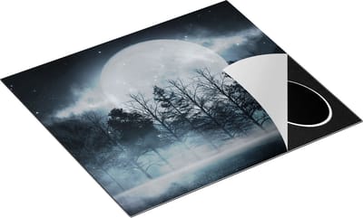 Chefcare Inductie Beschermer Maan tussen de Bomen in de Nacht - 60x50 cm - Afdekplaat Inductie - Kookplaat Beschermer - Inductie Mat