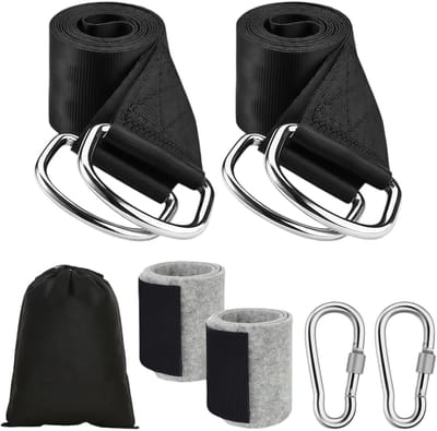 Dailygoods- Boomschommelbevestiging 800 kg - Hangmat Bevestigingsset - Trapeziumschommel - Hangstoelvering - D-ringen - Karabijnhaken - Complete set voor directe montage - Hangmatbevestiging