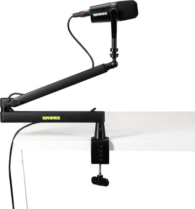 Microfoon Arm - Desktop Standaard - Podcast Streaming - Laag Profiel Ontwerp - 838 mm Uitschuifbaar - Zwart