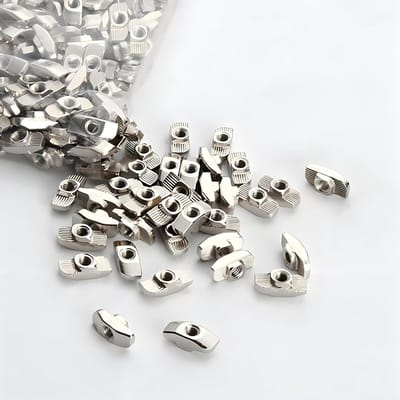 120 Stukken Hammerhead Moeren 8 mm voor T-Sleuven, Gegalvaniseerd Staal, Geschikt voor Aluminium Profielen en Extrusies