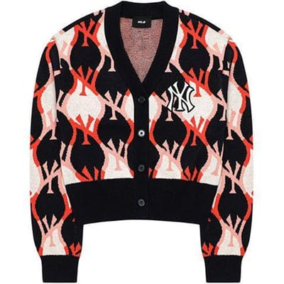 MLB AW22 Pull en maille New York Yankees Pull pour femme Bleu Marine 3FKCY0124-50NYD XS white
