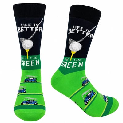 Tutti Footi Sokken voor Golfers – Life Is Better On The Green – Golfsokken met Golfkar en Golfbal – Maat 41-45