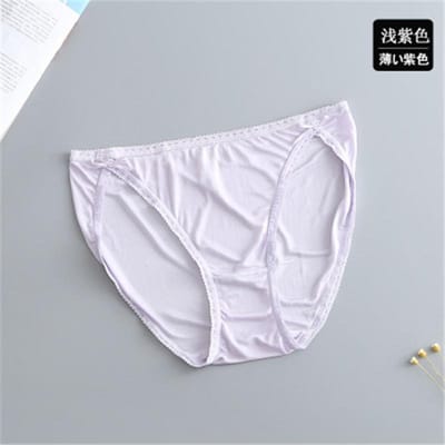 Moerbei Zijden Ondergoed Vrouwelijke Lage Taille Sexy Traceless Kant Vrouwelijke Zijden Ondergoed Heup Liftende Slips Ademend L white