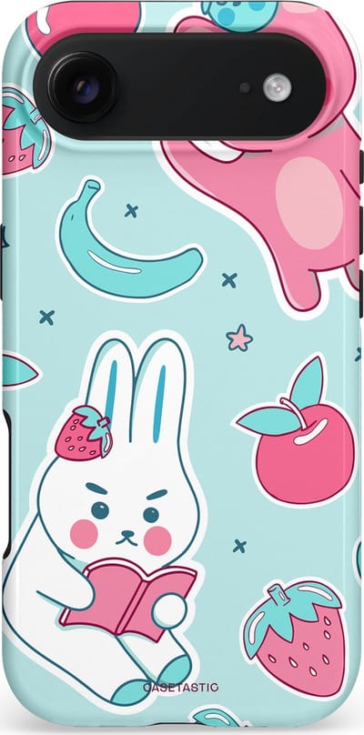 Casetastic hoesje geschikt voor Apple iPhone Air - MagSafe - Dubbellaagse bescherming - Fruitige vriendjes - Fashion Case - Mintgroen Lichtgrijs Lichtroze Wit