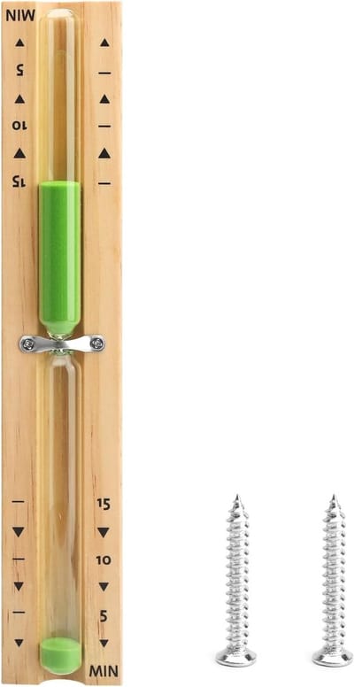 Zandloper voor de sauna - 15 minuten kooktimer - Hittebestendig - Houten zandloper voor ontspanning en wellness