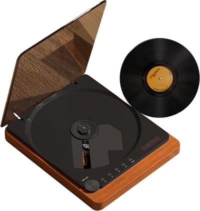 Vintage CD-speler - Muziekspeler - Thuis luisteren - Bluetooth en HiFi - Plat formaat - Log kleuren