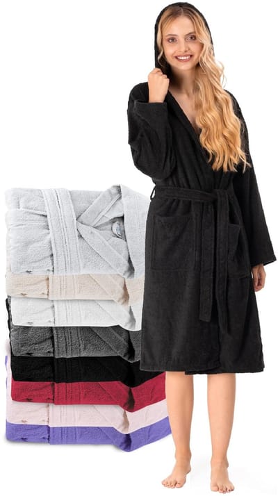 Accessoires voor Donna met Cappuccio in Spugna Certificaat Oeko Tex - 2 Zakken, Cintura - Vestaglia - voor gebruik in Doccia, Absorptie en Comfort