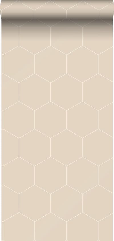 ESTAhome behang hexagon beige - 53 cm x 10.05 m - 139552