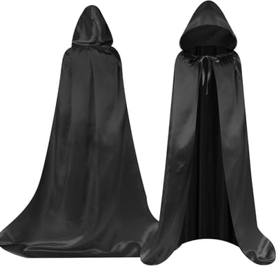 Zwarte Kapmantel voor Kinderen - Lange Gewaad voor Halloween, Grim Reaper, Heksen en Vampiers Cosplay Feestkostuum