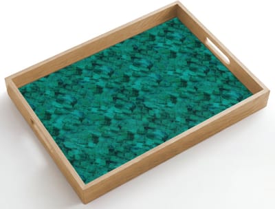 Dienblad hout 50x35 cm - Schootdienblad - Vloeiend - Olie - Verf - Groen - Borrelplank rechthoek - Plateau dienbladen