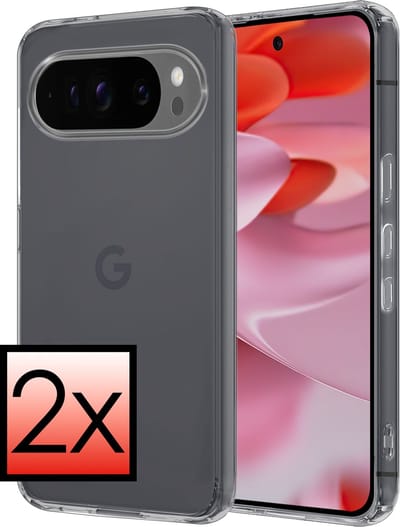Hoesje - 2 Stuks - Geschikt voor Google Pixel 10 Pro - Sterk & Shockproof - Case Siliconen - Back Cover - Telefoon Hoes - Transparant