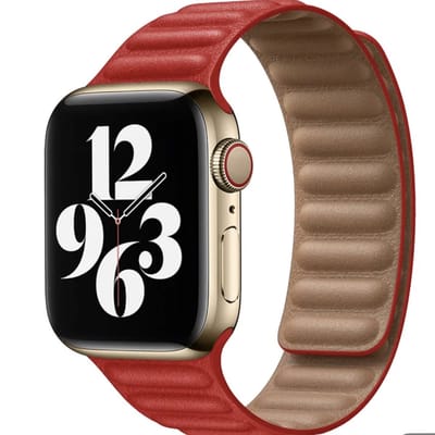 Geschikt voor Apple Watch -horlogebandje-echt leer- modern ribbel design-maat 38/40/41mm- magnetische sluiting