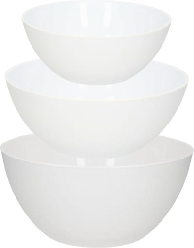 Plasticforte voedsel serveer schalen set - 7x stuks - kunststof - wit