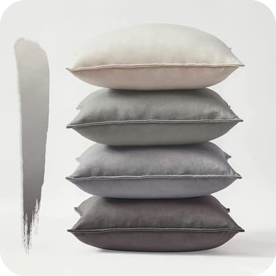 Zachte Kussenhoezen 45 x 45 cm voor Sofa en Bed, Velvet Kussens met Onzichtbare Rits, Set van 4 voor Woonkamer en Slaapkamer