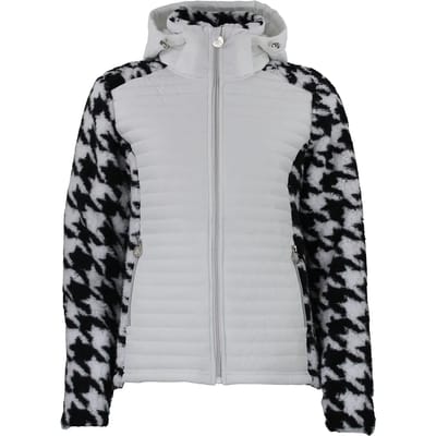 Tweed hoodie met rits, met badge op de borst, vrouwen Peak Mountain