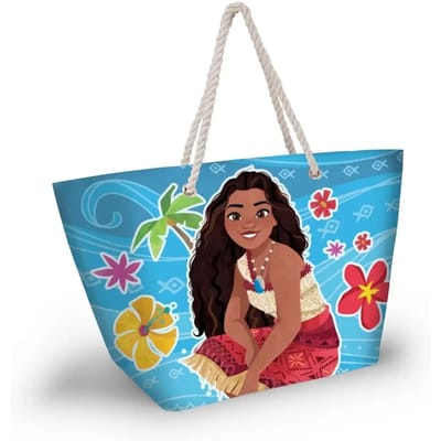 Karactermania - Disney - Moana Zee - Zon - Strandtas met rits - Boodschappentas - Blauw
