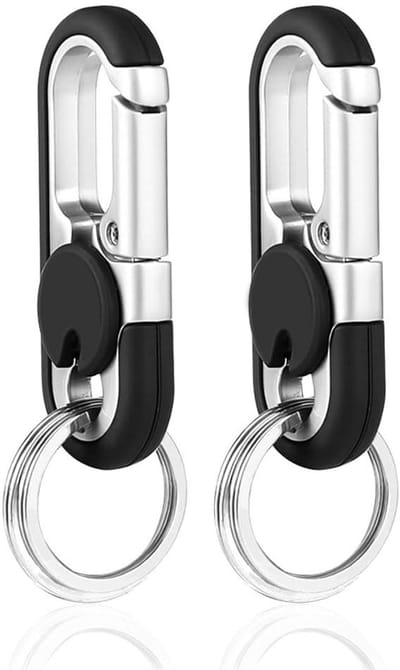 Dailygoods- Sleutelhanger 2 Stuks - Karabijnhaak - Roestvrij Stalen Sleutelkarabijnhaak - Autosleutelhanger - Zinklegering - Duurzaam Ontwerp - Sleutelring